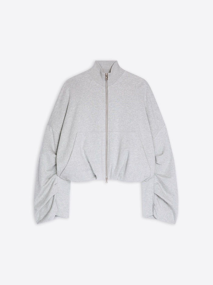 Gray zip-up jacket on a white background - Dries Van Noten