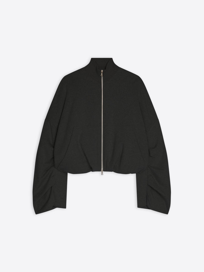 Black jacket with a zipper on a white background - Dries Van Noten