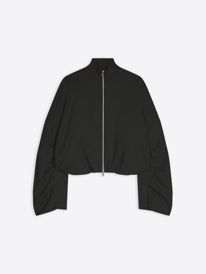 Black jacket with a zipper on a white background - Dries Van Noten