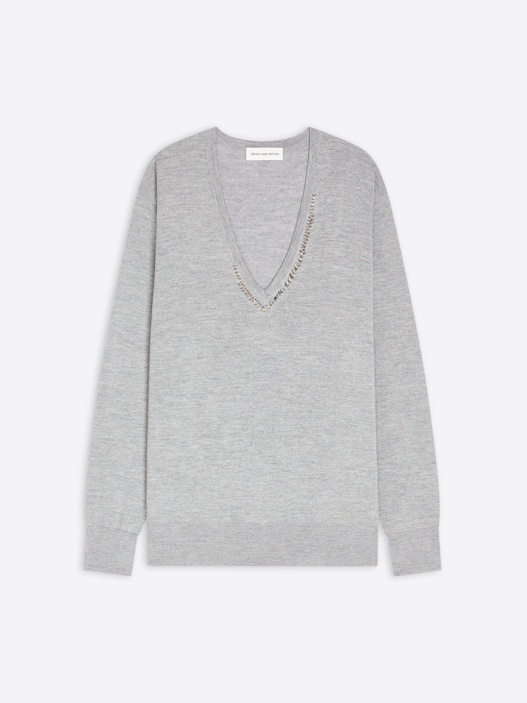 Embroidered merino sweater - Spring-Summer Women | Dries Van Noten