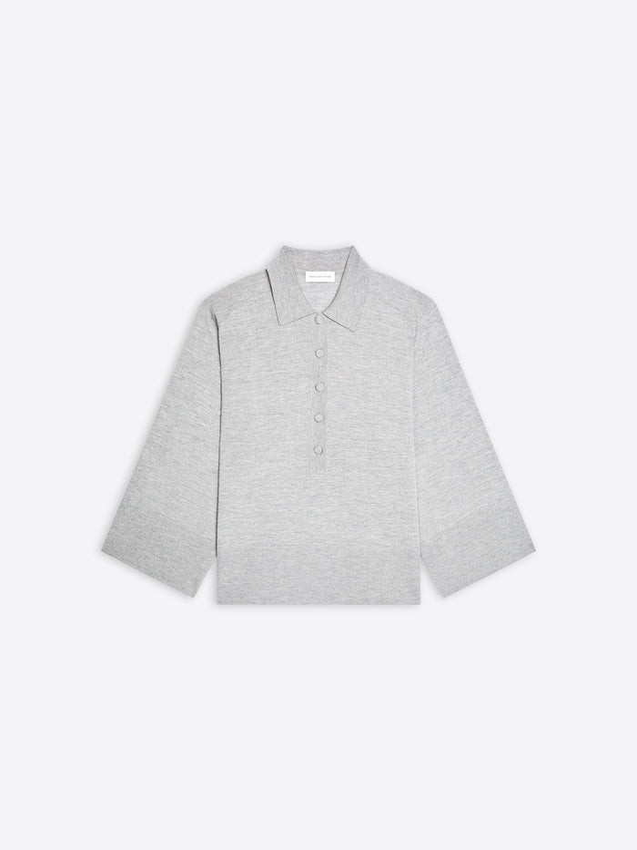 Gray long-sleeve shirt on a white background - Dries Van Noten