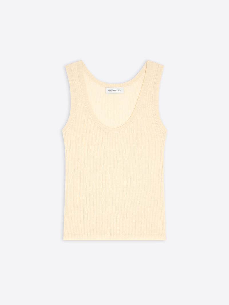 Light yellow tank top on a white background - Dries Van Noten