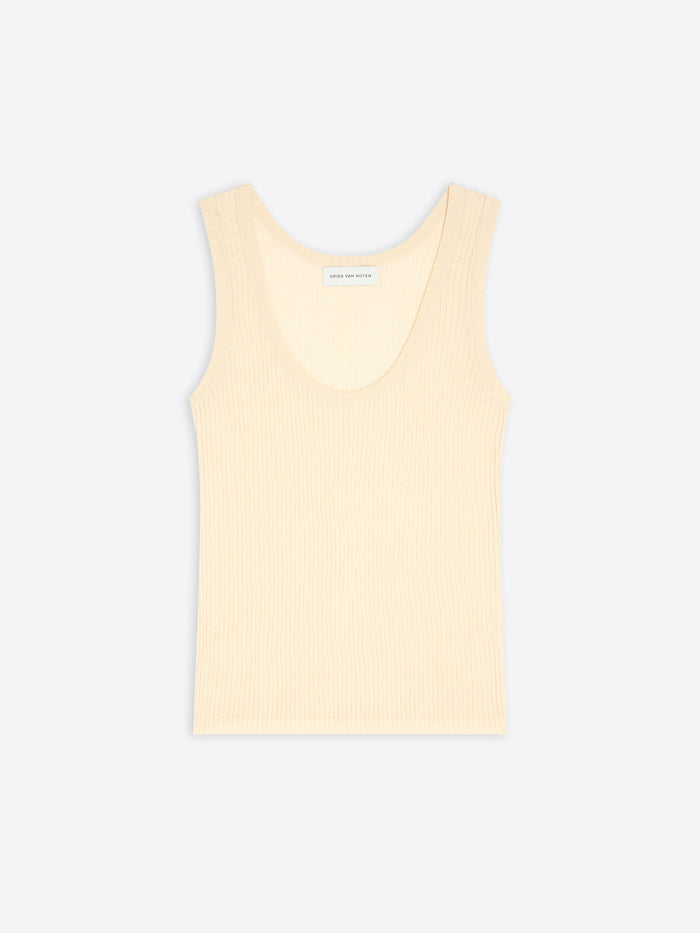 Light yellow tank top on a white background - Dries Van Noten