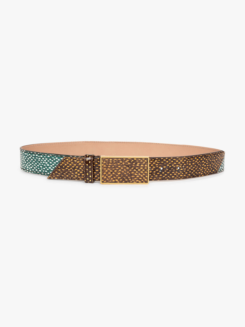 Multicolored belt with a pattern on a white background - Dries Van Noten
