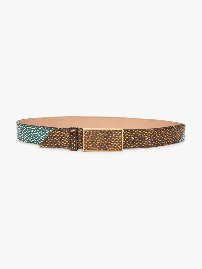 Multicolored belt with a pattern on a white background - Dries Van Noten
