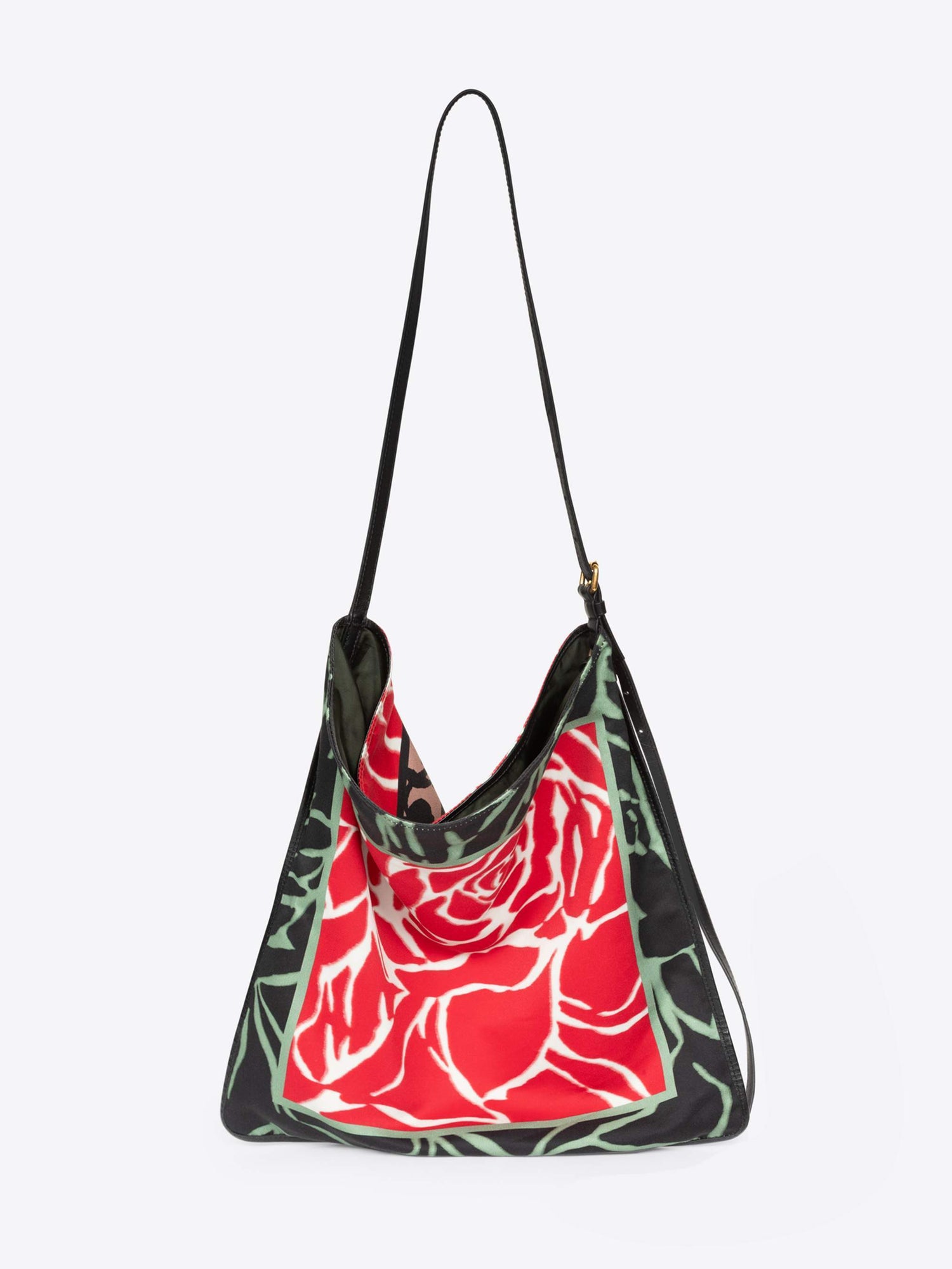Handbag with red floral pattern on a white background - Dries Van Noten