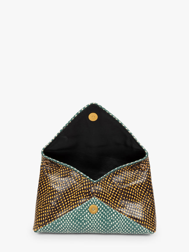 Clutch bag with geometric pattern on a white background - Dries Van Noten