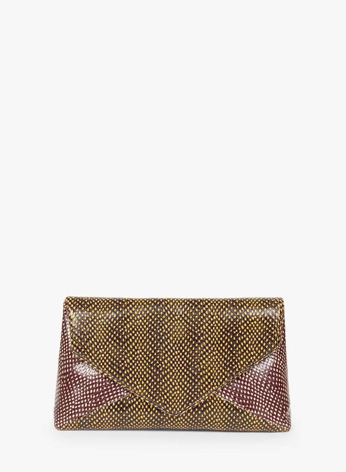 Gold and pink clutch bag on a white background - Dries Van Noten