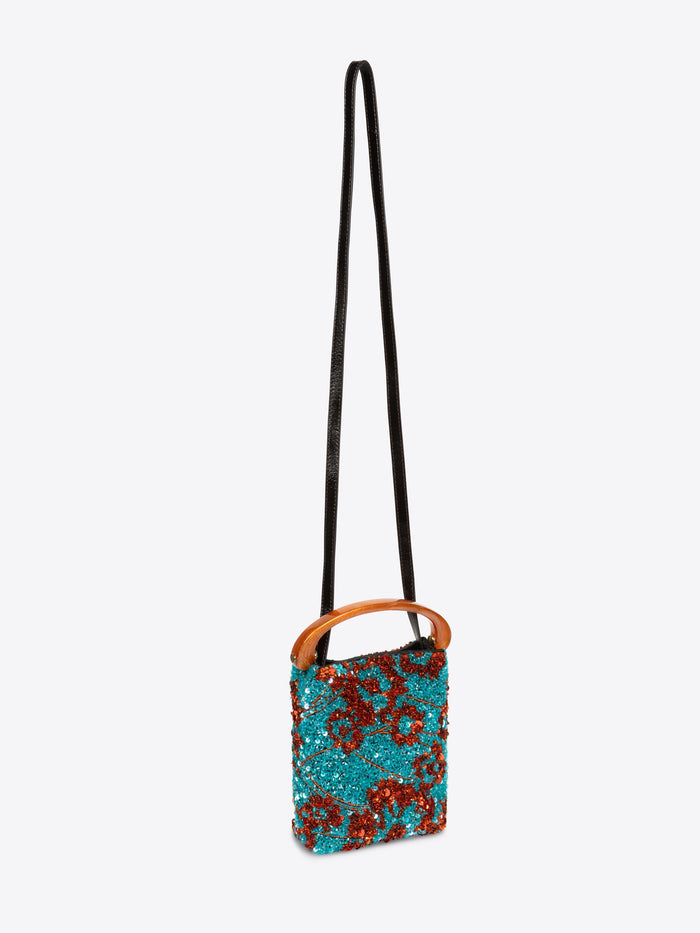 Small handbag with a floral pattern on a white background - Dries Van Noten