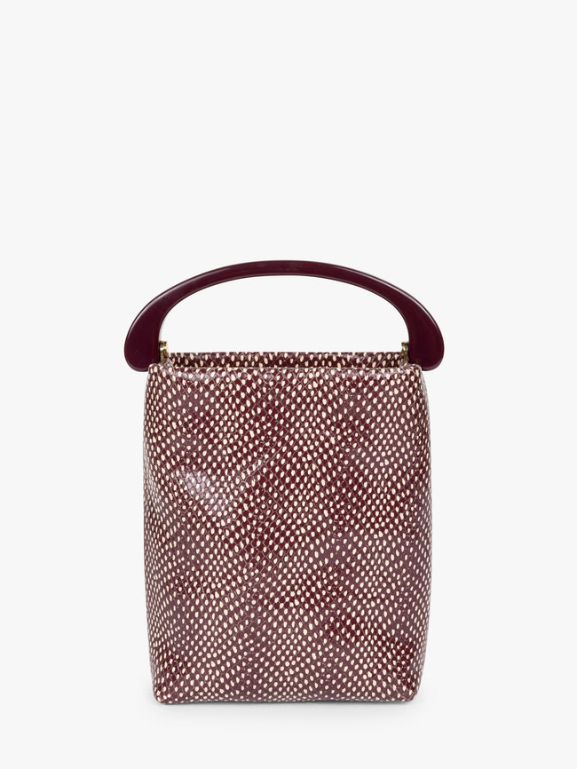 Small handbag with a textured pattern and dark handle on a white background - Dries Van Noten