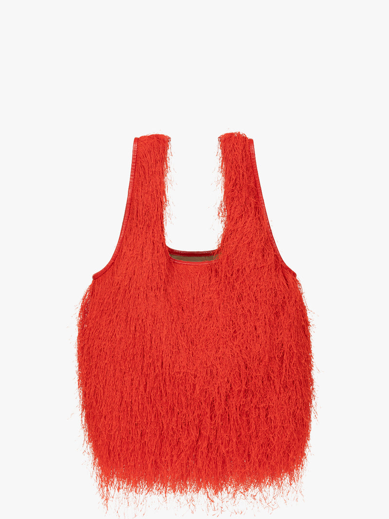 Red textured bag on a white background - Dries Van Noten