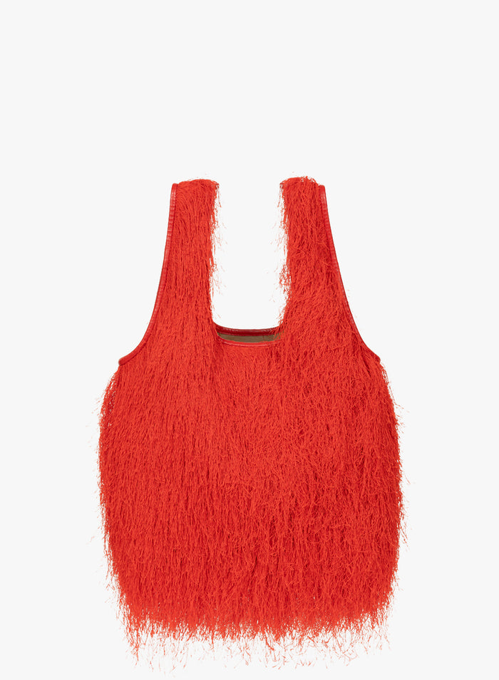 Red textured bag on a white background - Dries Van Noten