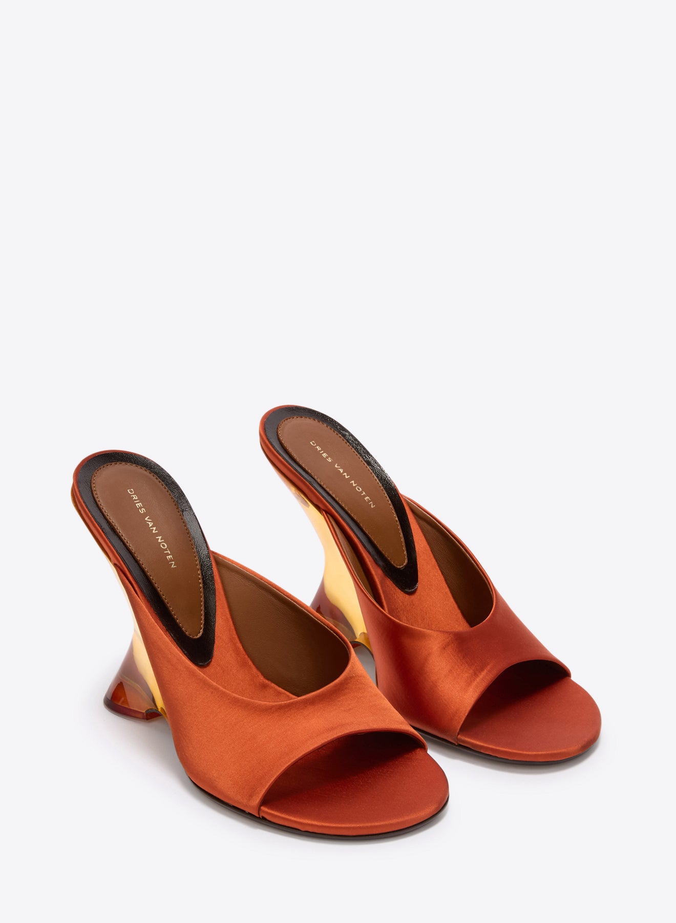 Open-toe satin mules - Spring-Summer Women | Dries Van Noten