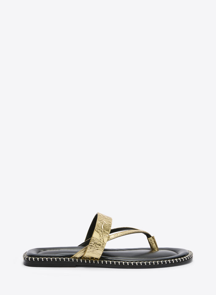 Gold and black sandal on a white background - Dries Van Noten