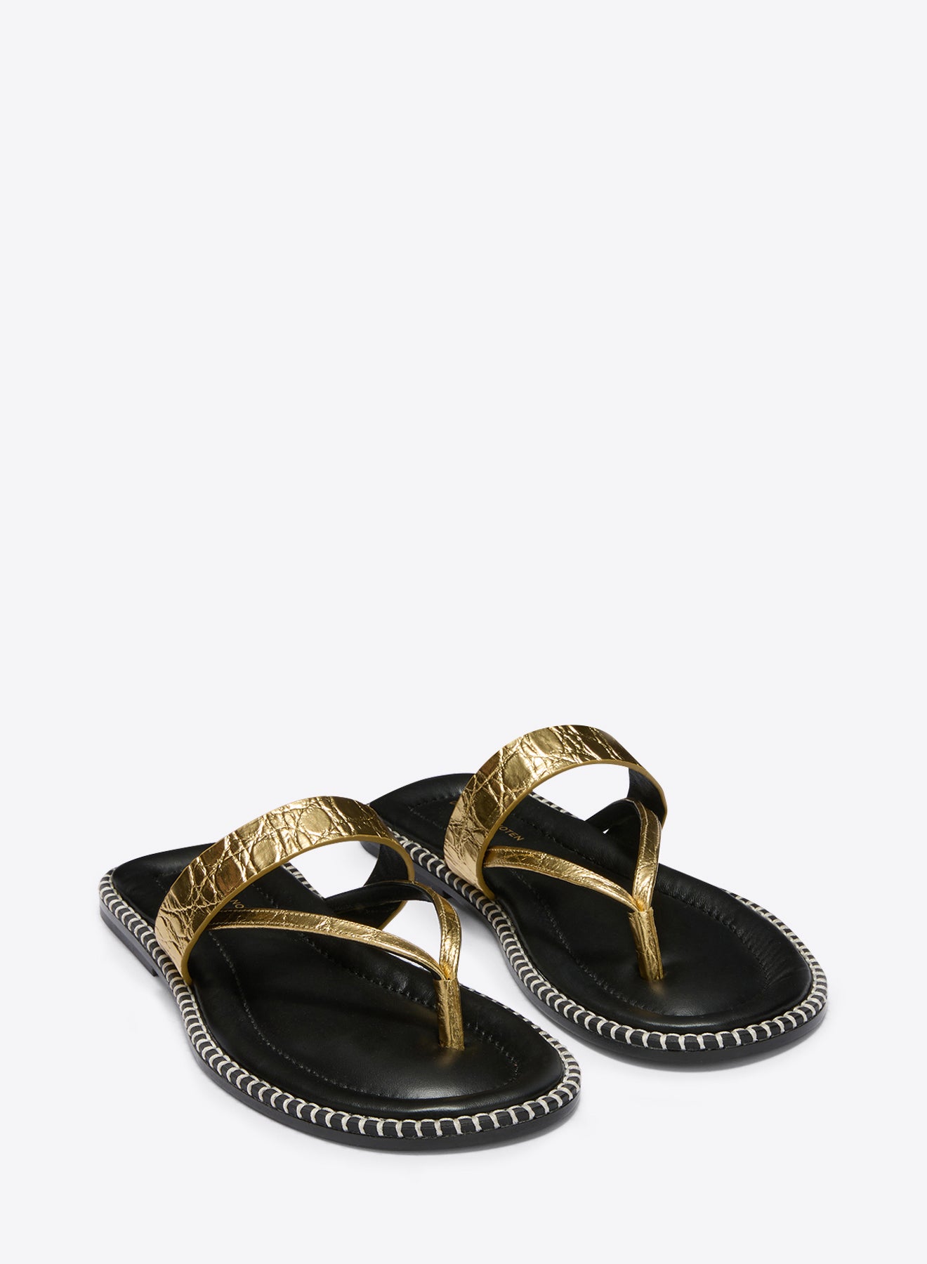 DRIES VAN NOTEN 4連レザーブレスレット BLK•GLD/34 Leather sandals - Spring-Summer Women | Dries Van Noten