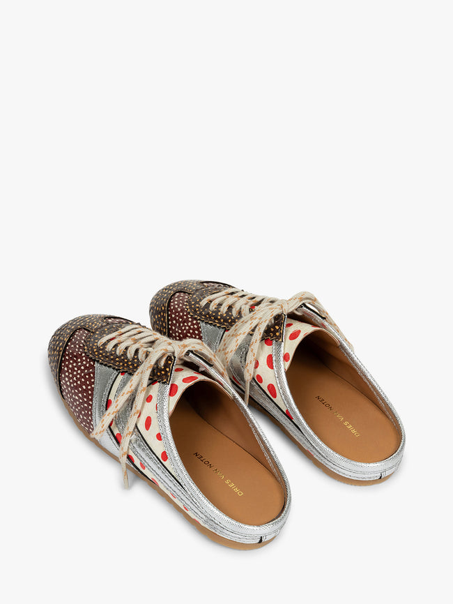 Pair of patterned shoes on a white background - Dries Van Noten