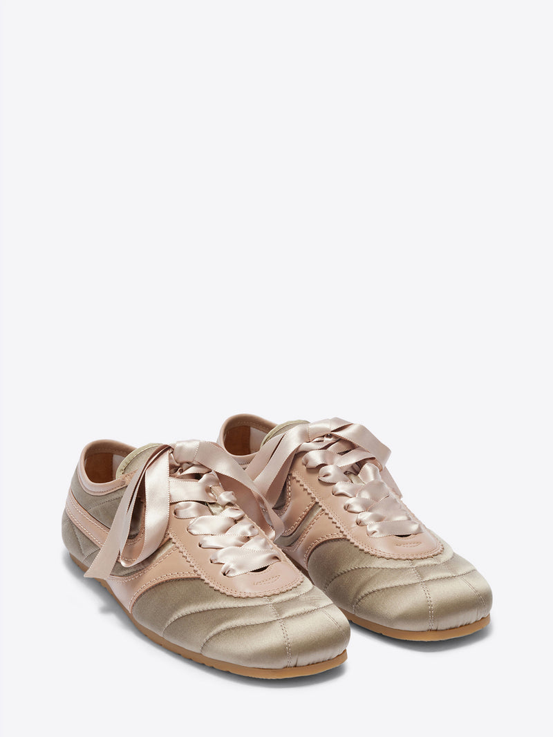 Pair of beige and pink sneakers on a white background - Dries Van Noten
