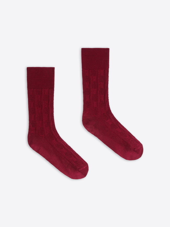 Pair of red socks on a white background - Dries Van Noten