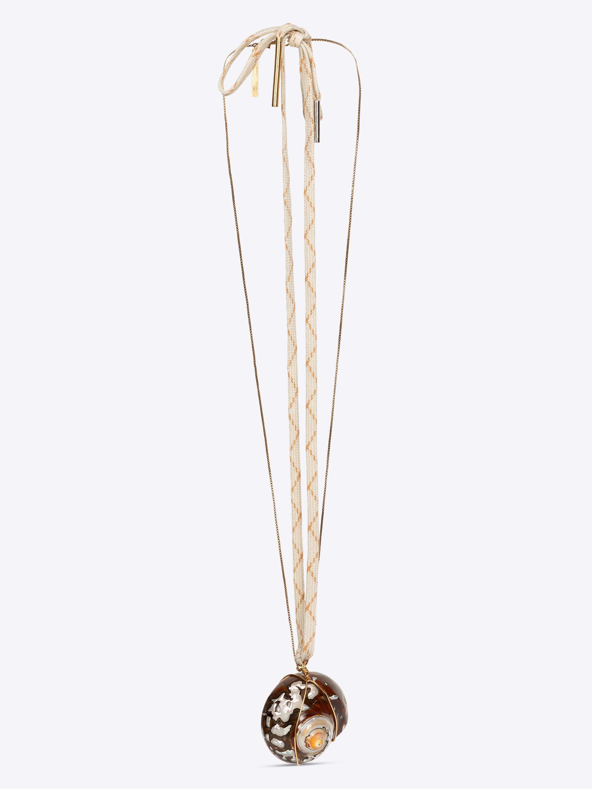 DRIES VAN NOTEN ネックレス 真鍮 Shell charm necklace - Spring-Summer Women | Dries Van Noten