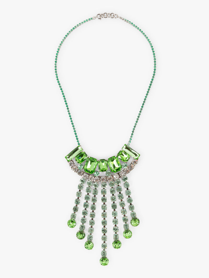 Green gemstone necklace with a white background - Dries Van Noten
