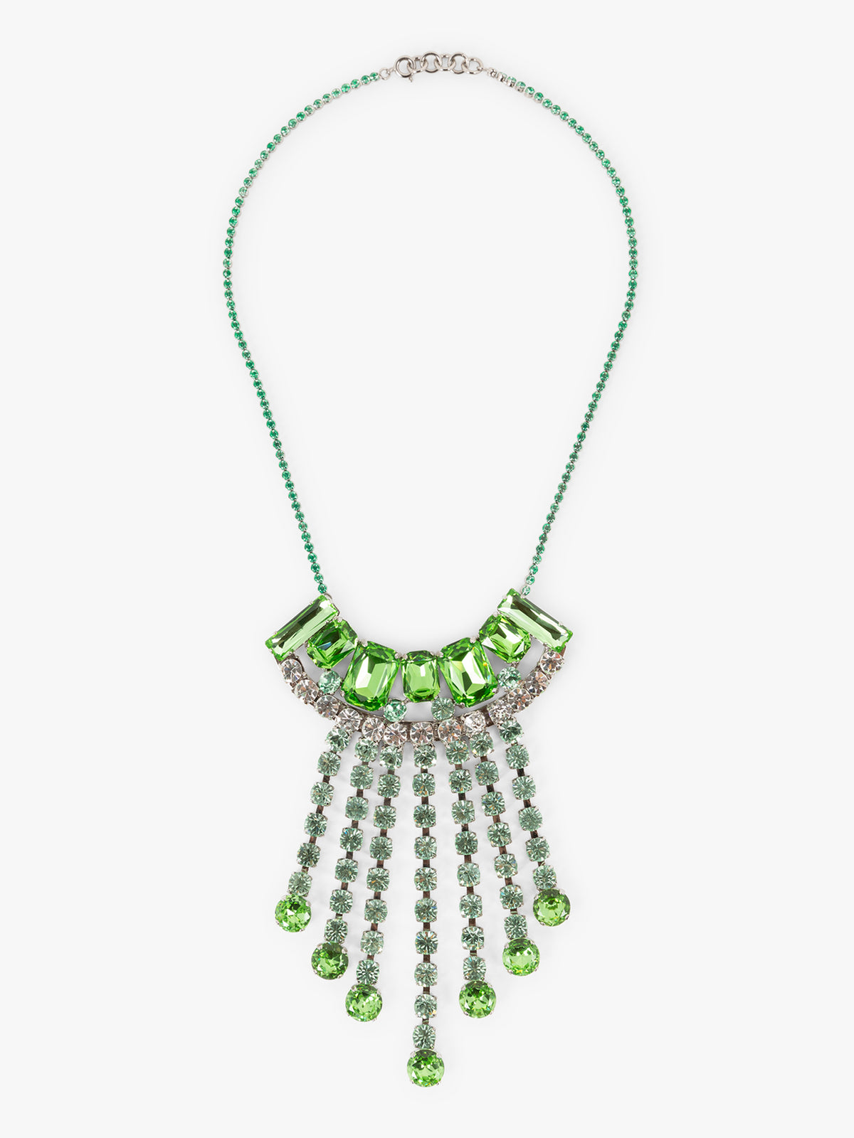 Green gemstone necklace with a white background - Dries Van Noten