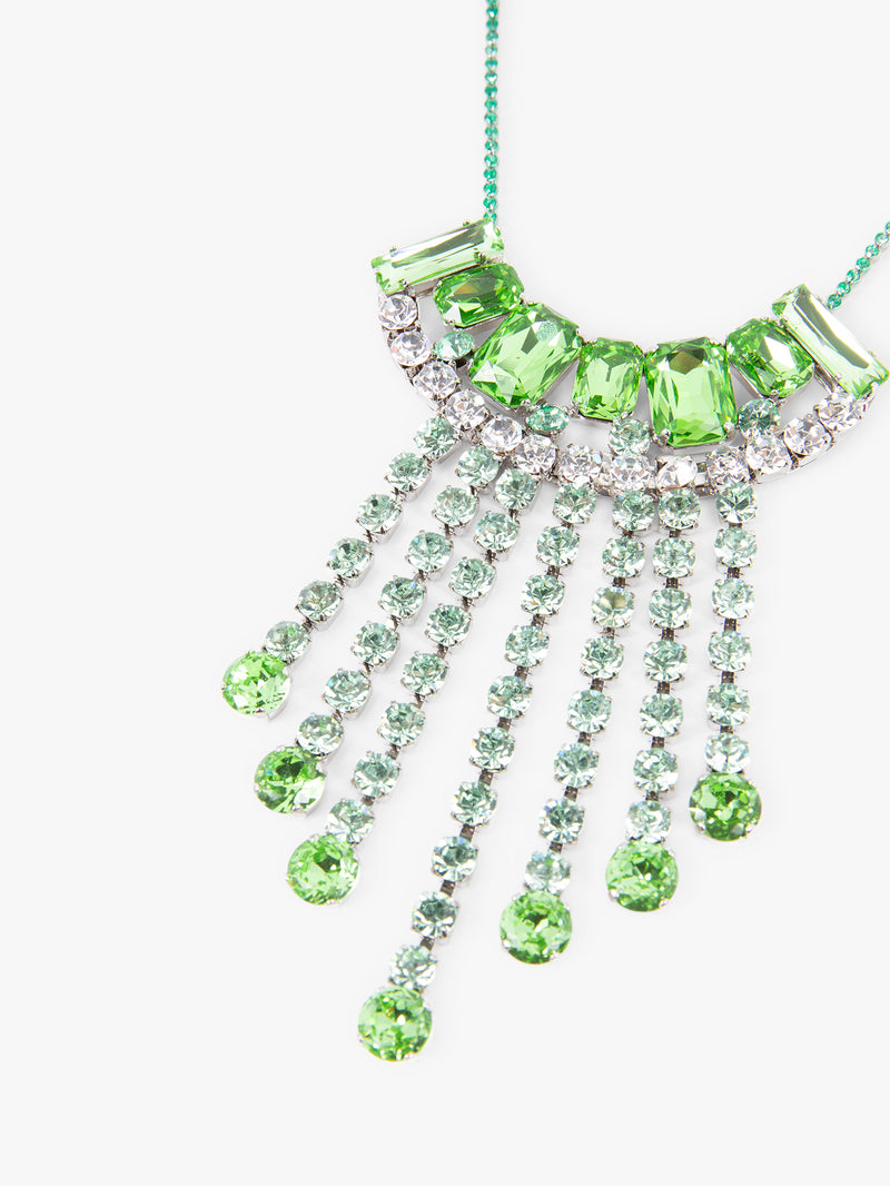 Green gemstone necklace on a white background - Dries Van Noten