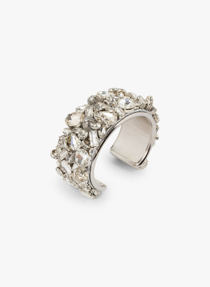 Silver ring with intricate design on a white background - Dries Van Noten
