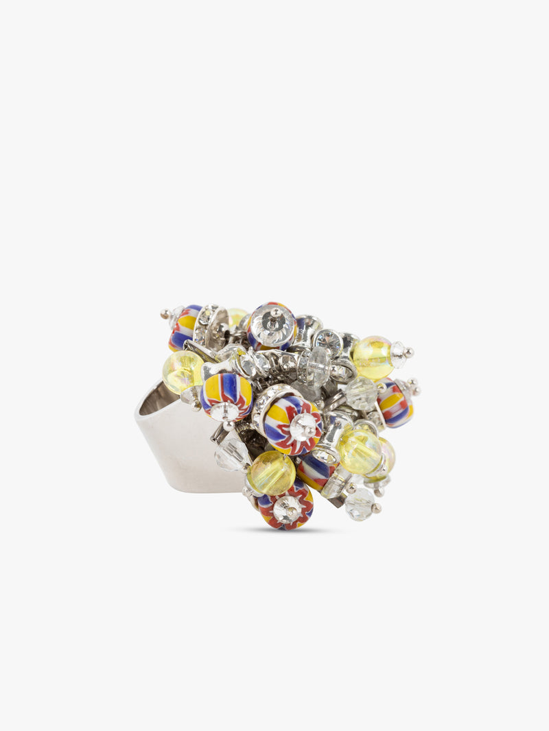 Multicolored gemstone ring on a white background - Dries Van Noten