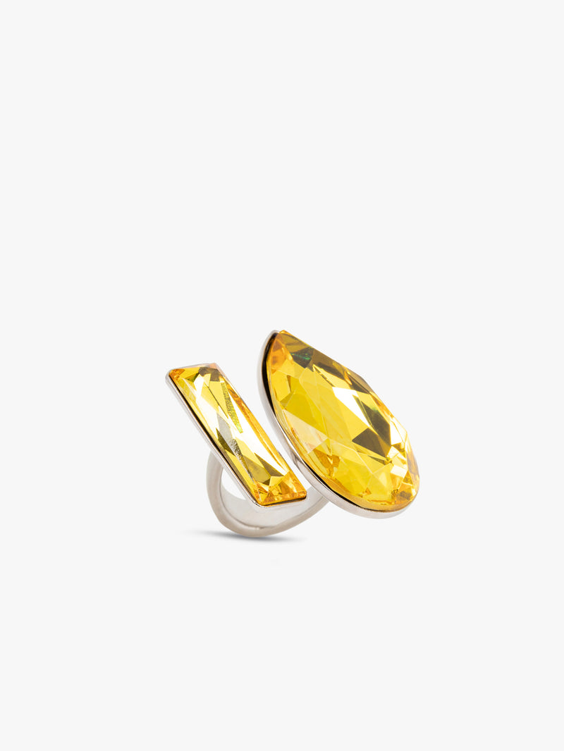 Ring with yellow gemstones on a white background - Dries Van Noten