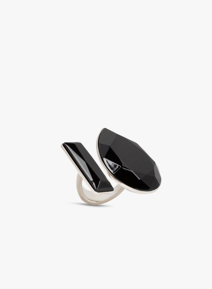 Black ring with a unique design on a white background - Dries Van Noten