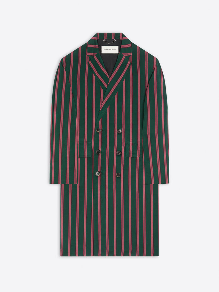 Green and red striped dress on a white background - Dries Van Noten