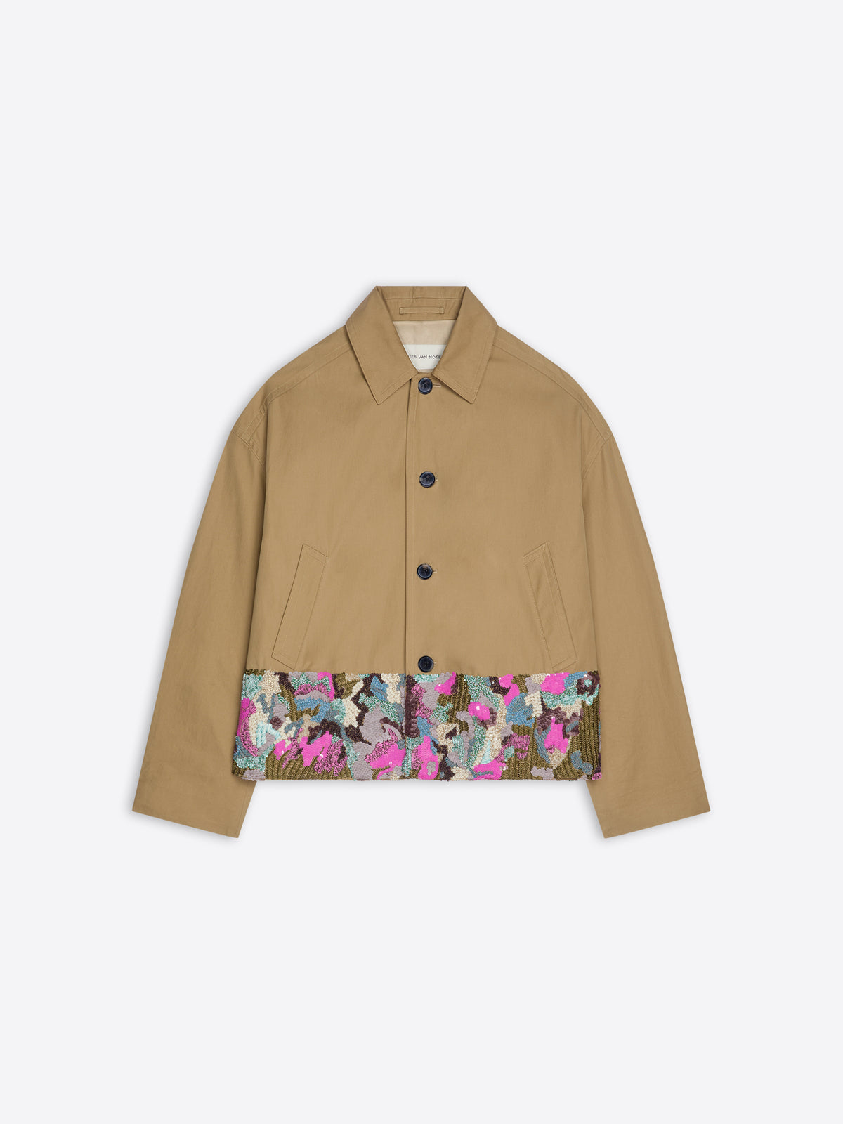 Beige jacket with embroidered bottom - Dries Van Noten