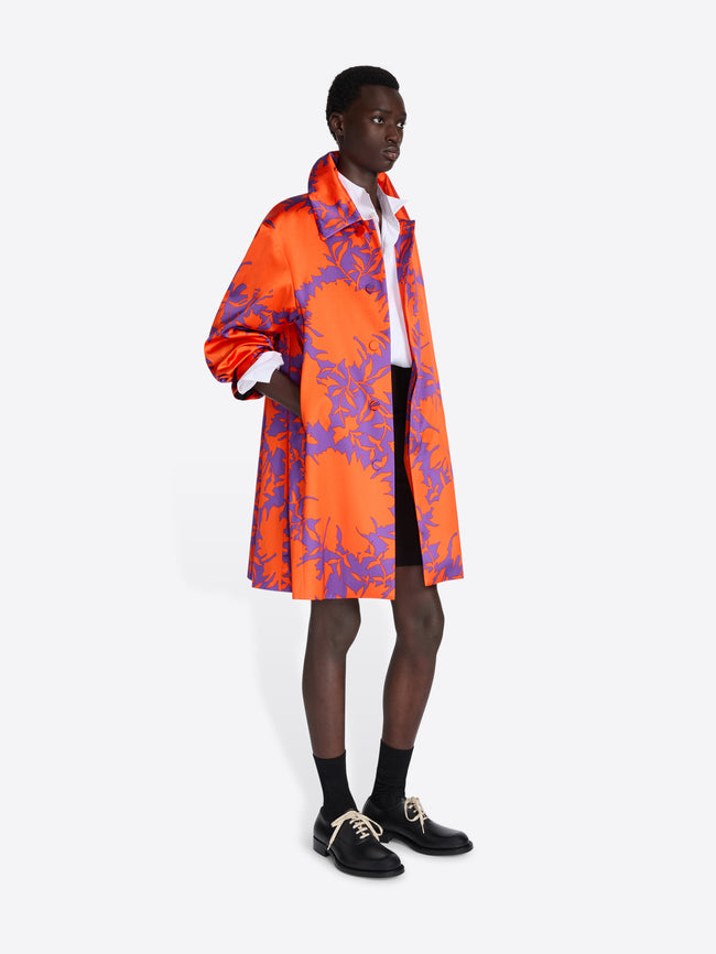 Printed satin coat