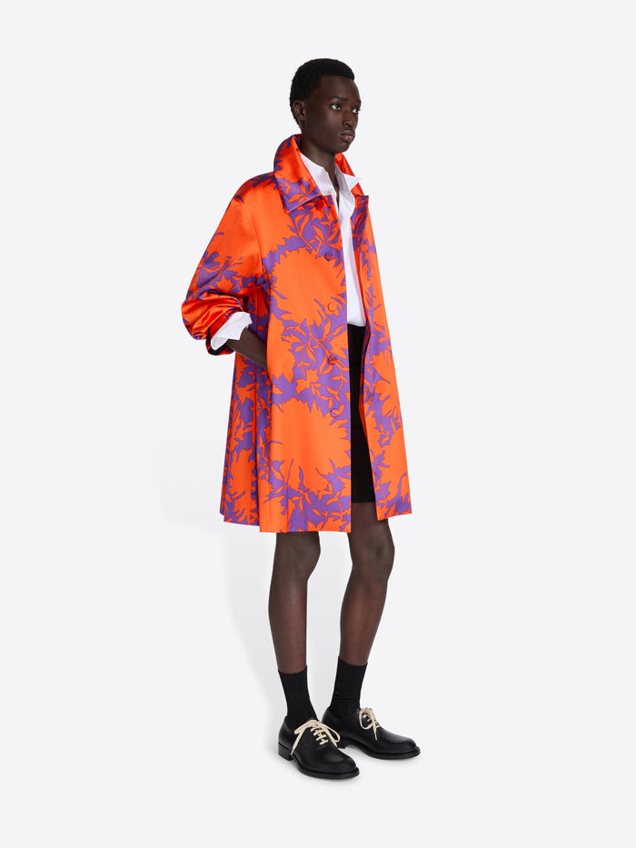 Printed satin coat