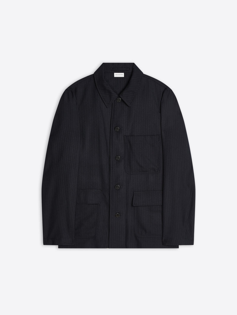 Black shirt with two front pockets on a white background