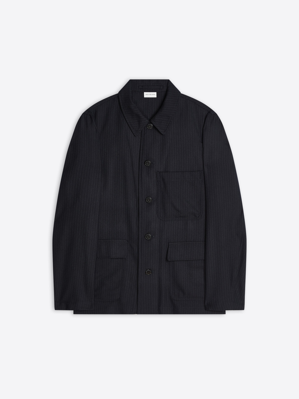 Black shirt with two front pockets on a white background