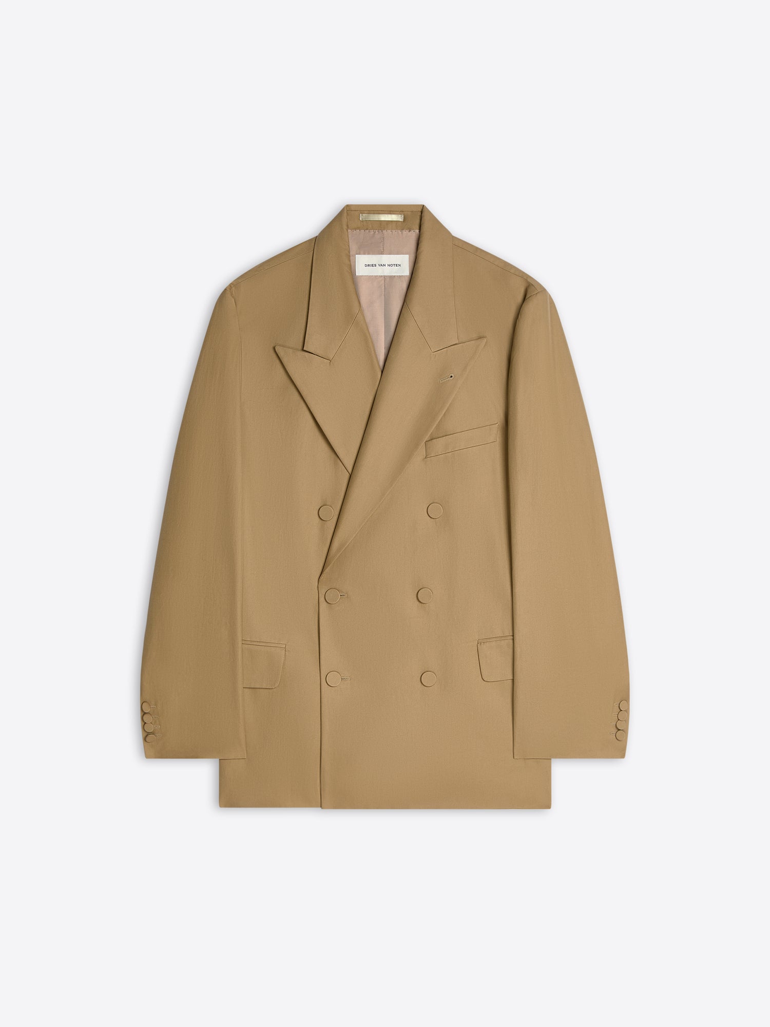 Beige trench coat on a light gray background - Dries Van Noten
