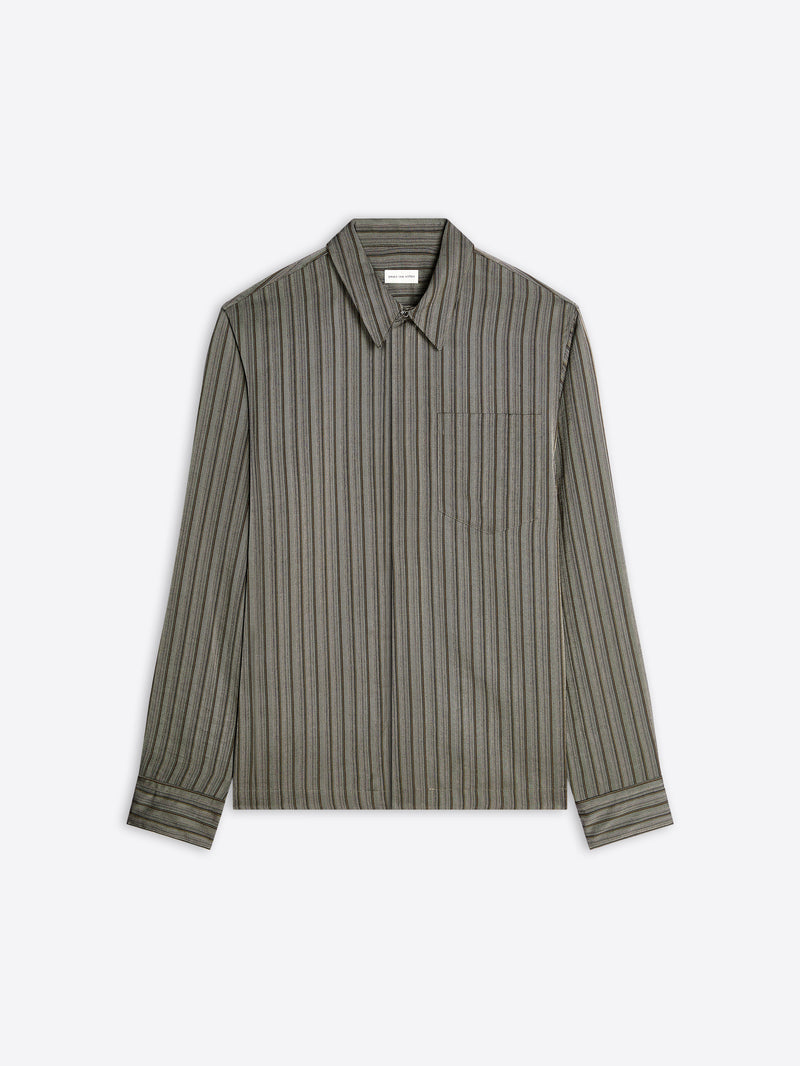 Green striped shirt on a white background