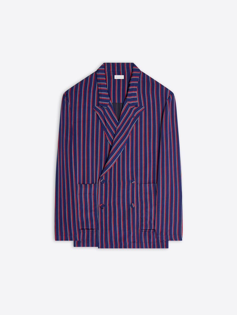 Striped robe on a white background - Dries Van Noten