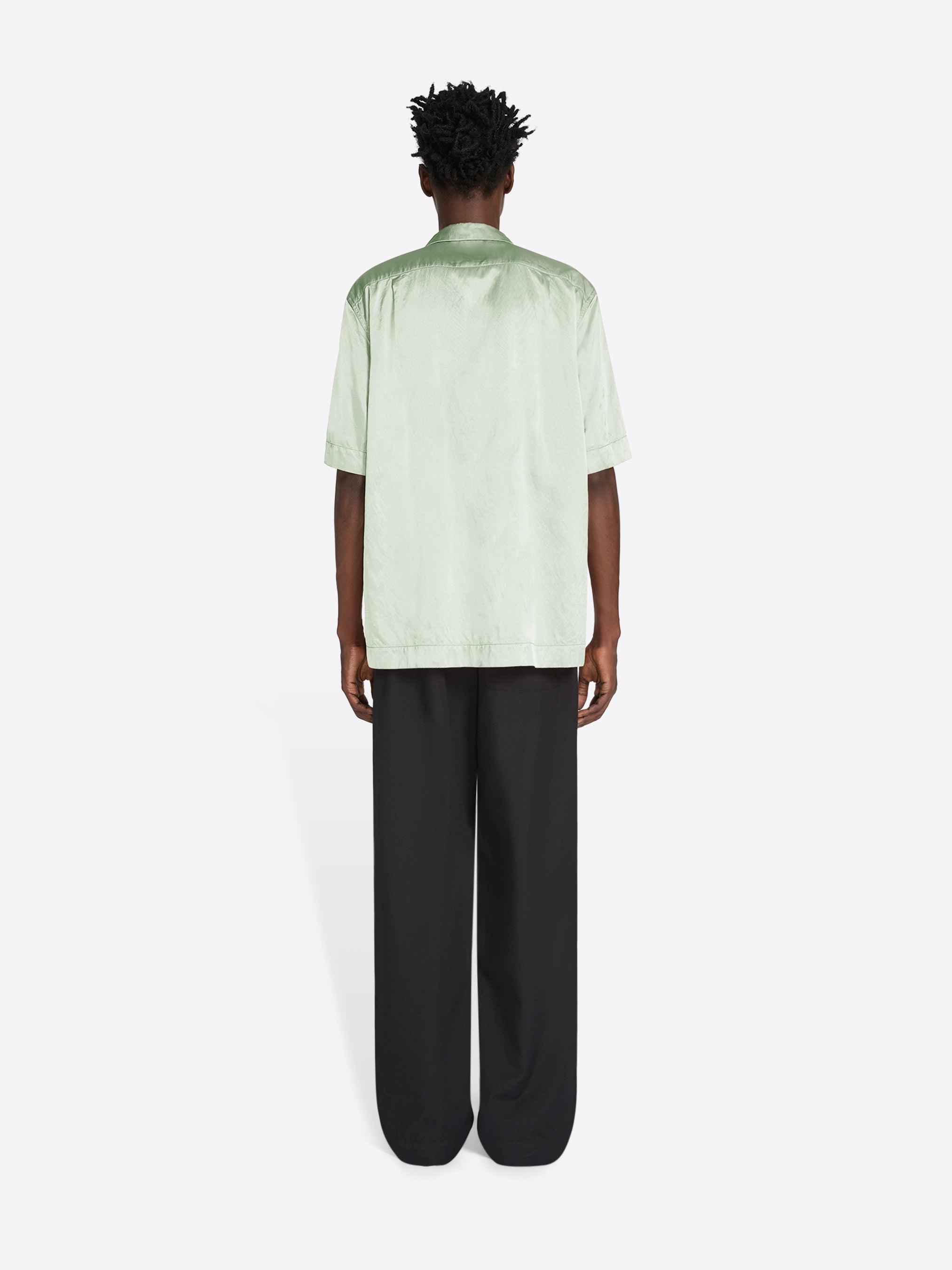 DRIES VAN NOTEN ライトグリーン 半袖シャツ 36 Boxy viscose shirt - Spring-Summer Men | Dries Van Noten