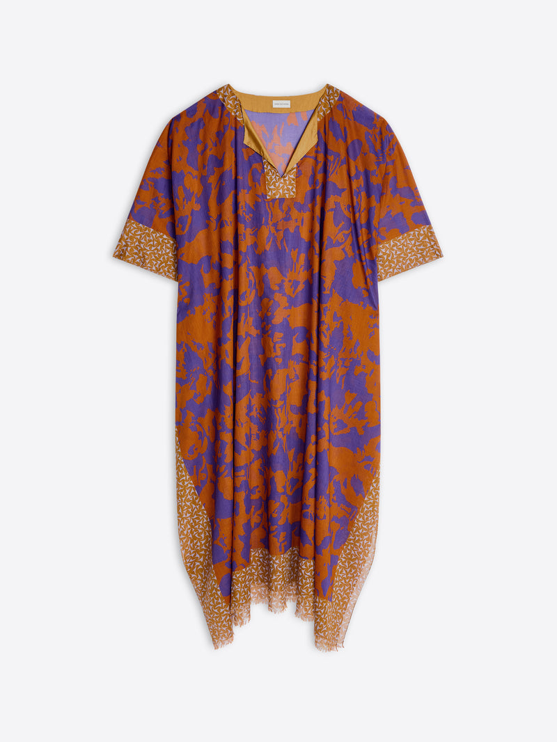 Colorful patterned dress on a white background