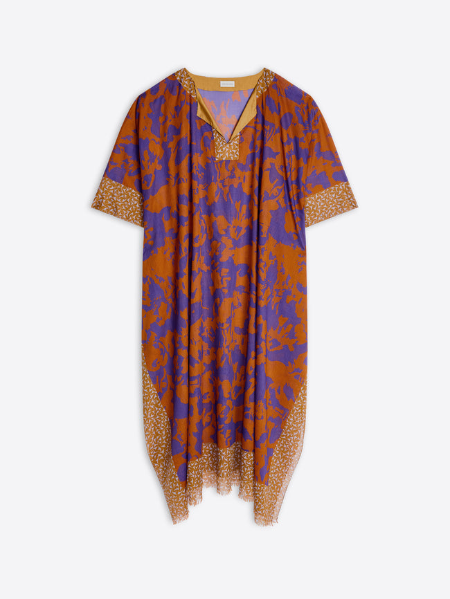 Colorful patterned dress on a white background