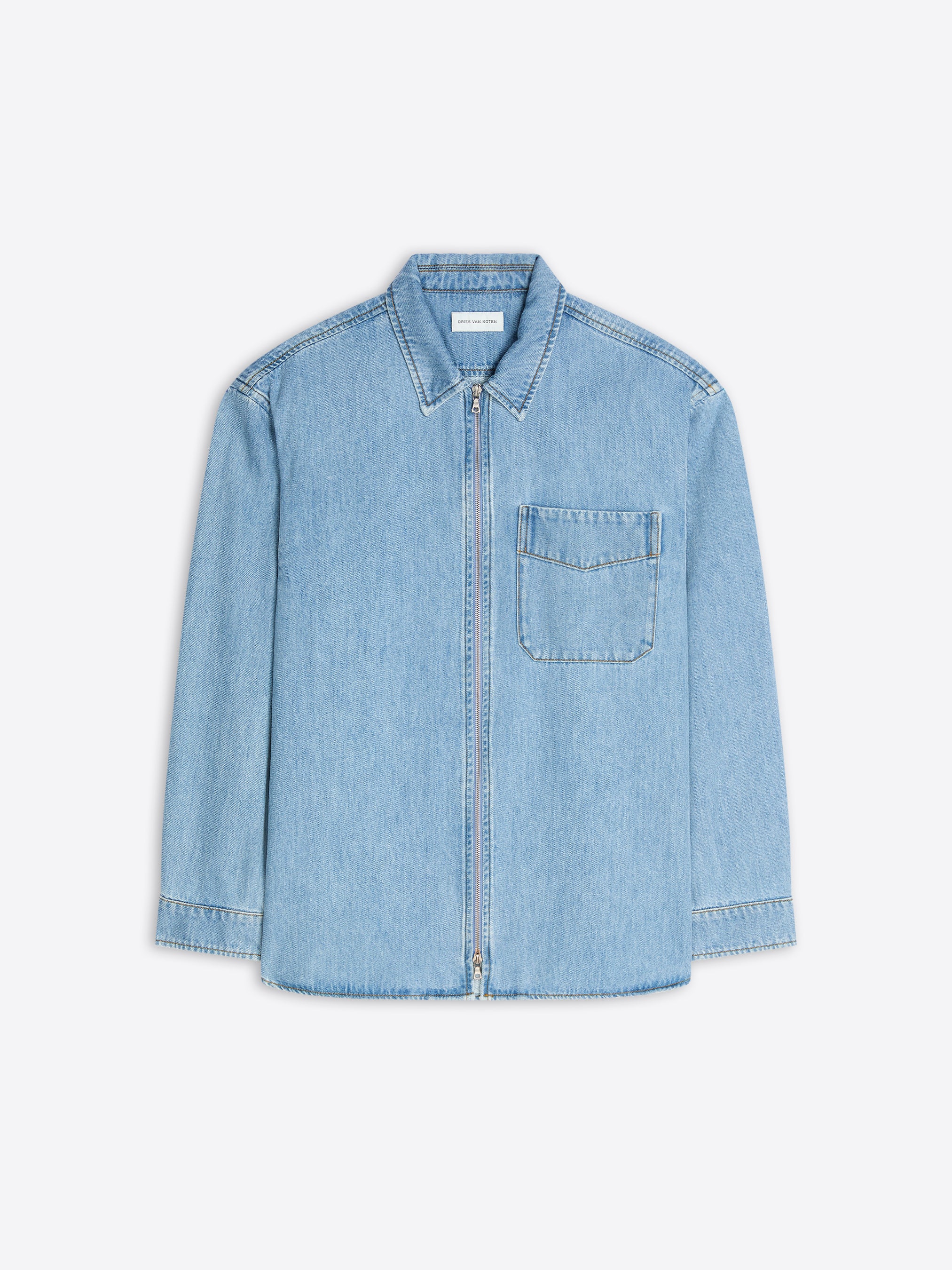 Denim zipped shirt - Spring-Summer Men | Dries Van Noten