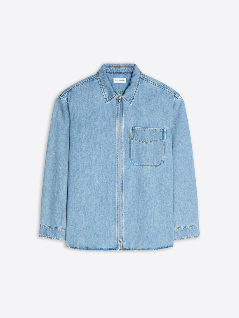 Light blue denim shirt on a white background - Dries Van Noten