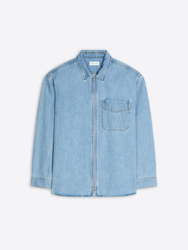 Light blue denim shirt on a white background - Dries Van Noten
