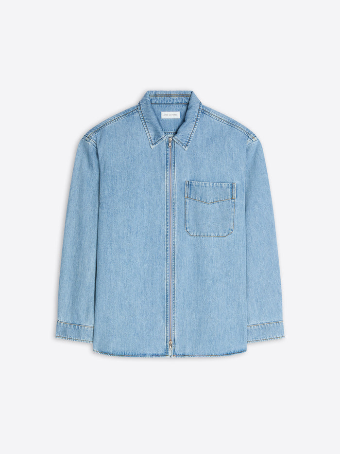 Light blue denim shirt on a white background - Dries Van Noten