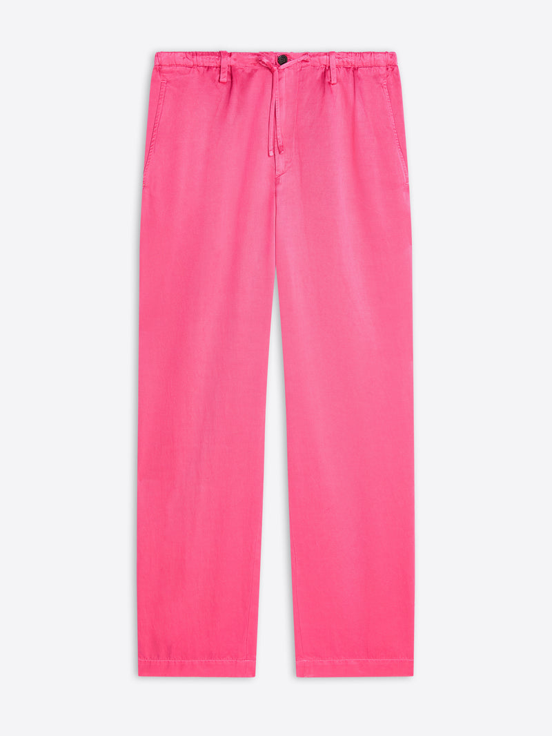 Bright pink pants on a light gray background - Dries Van Noten