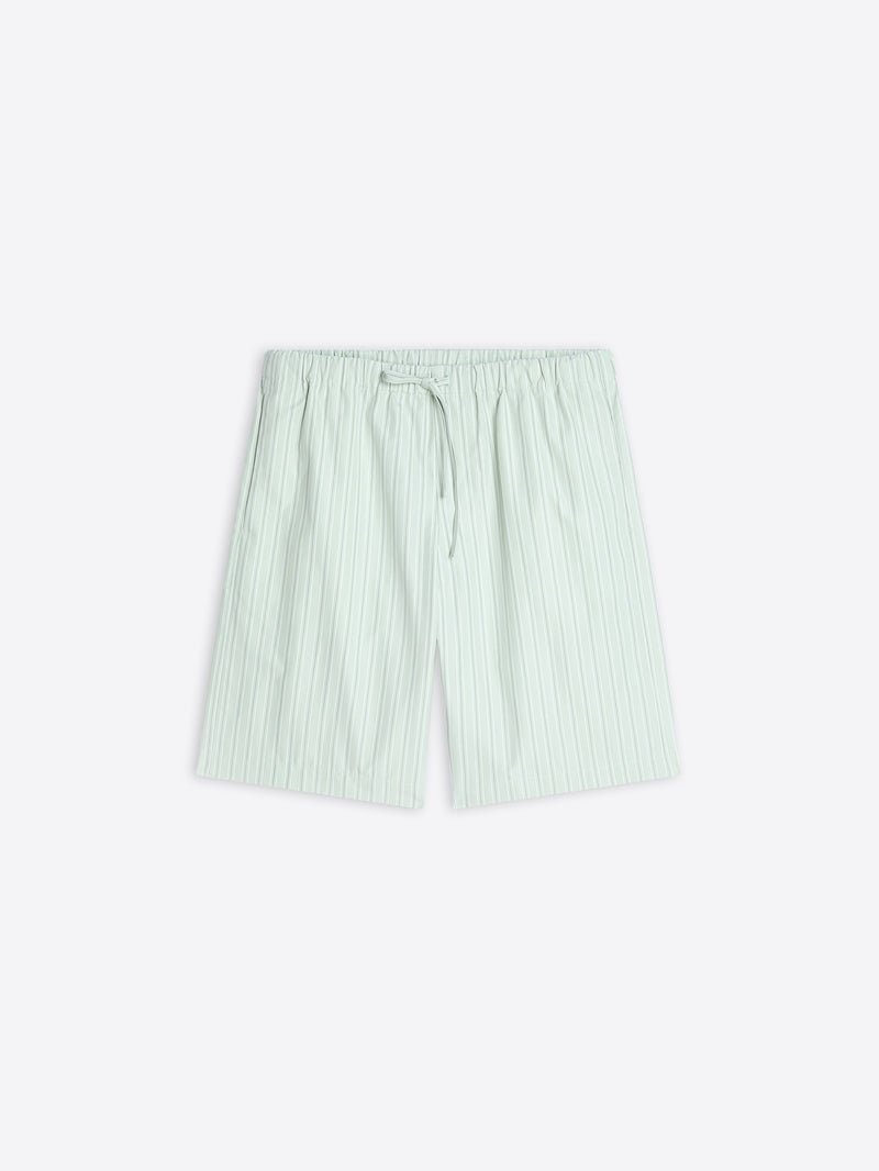 Green striped shorts on a white background