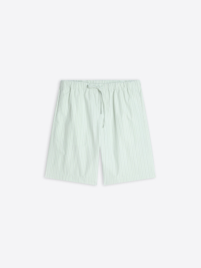 Green striped shorts on a white background