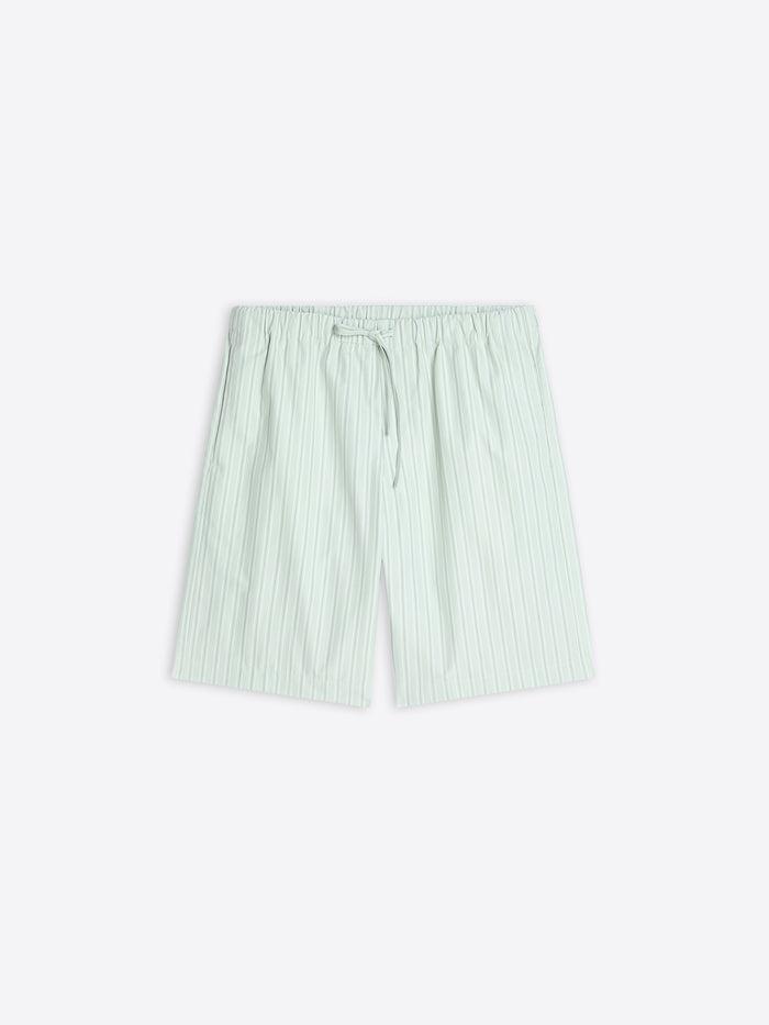 Green striped shorts on a white background